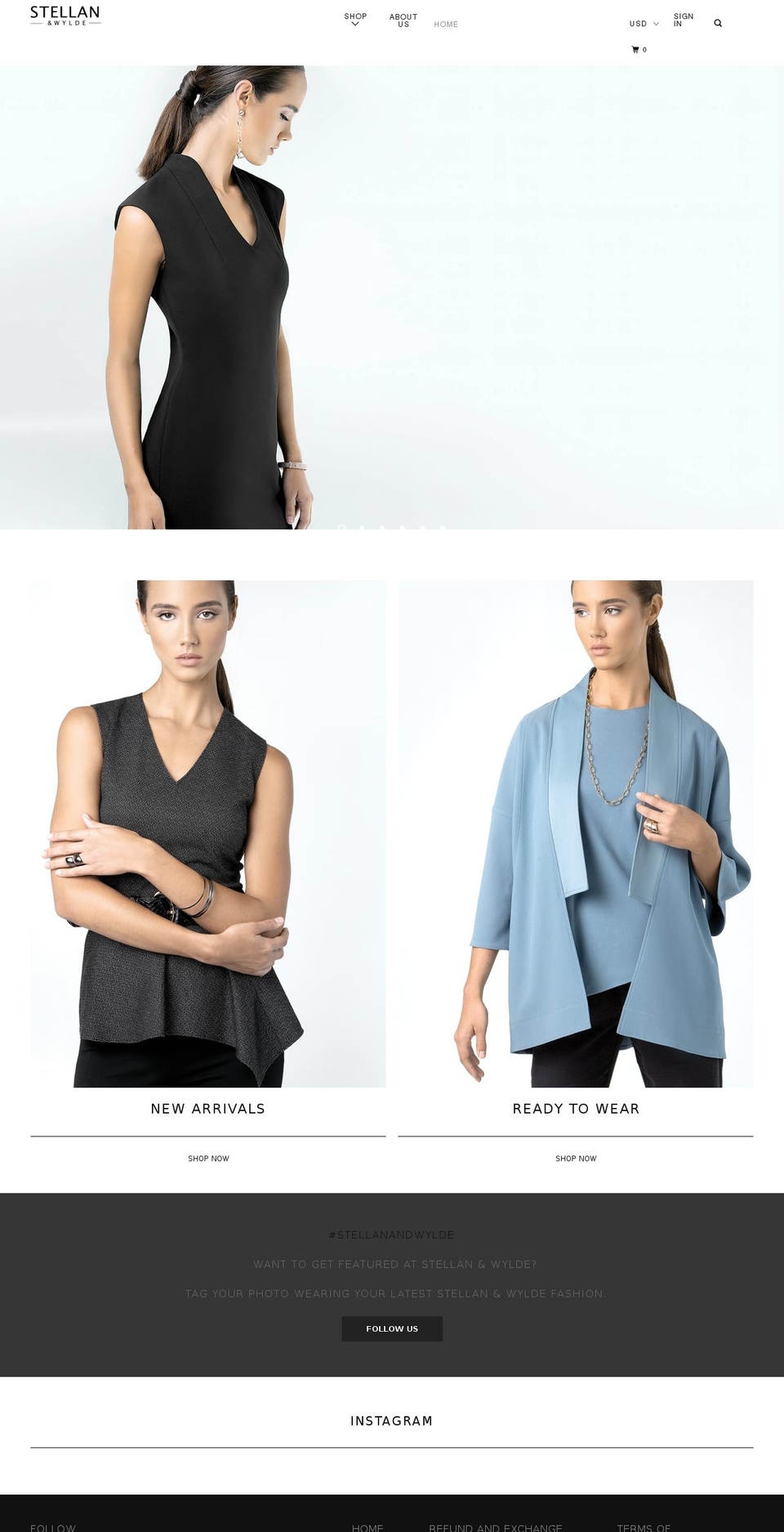 stellanandwylde.com shopify website screenshot