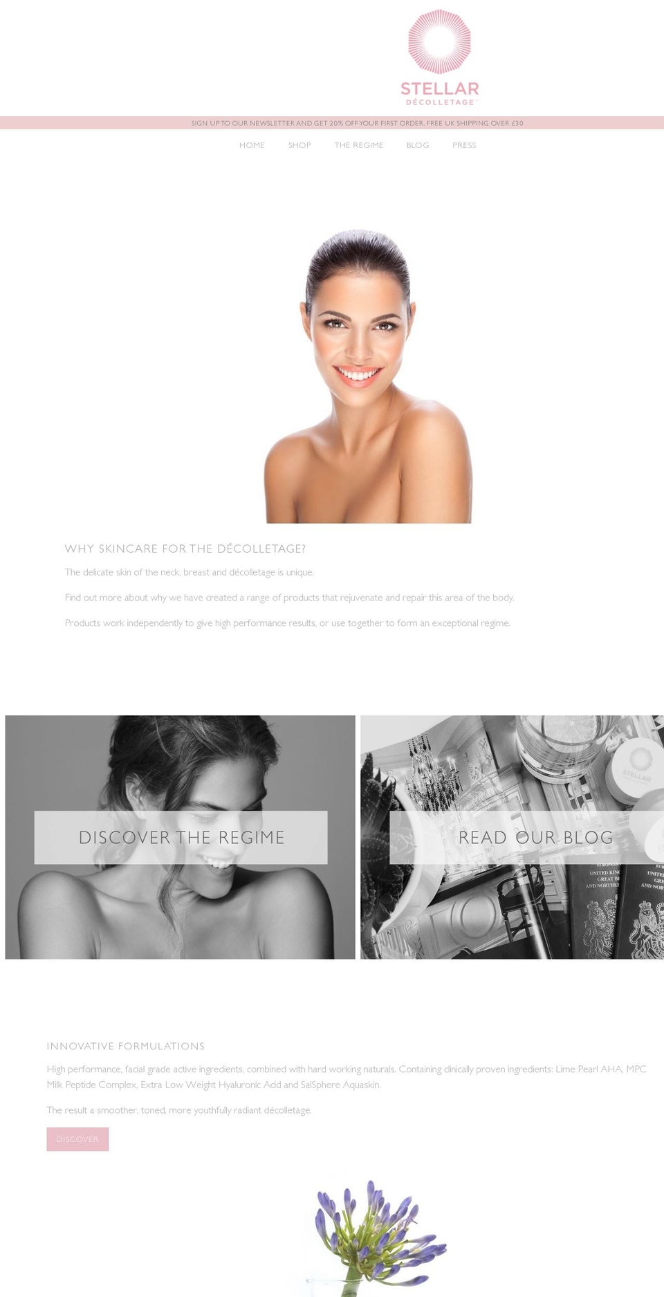 stellardecolletage.com shopify website screenshot