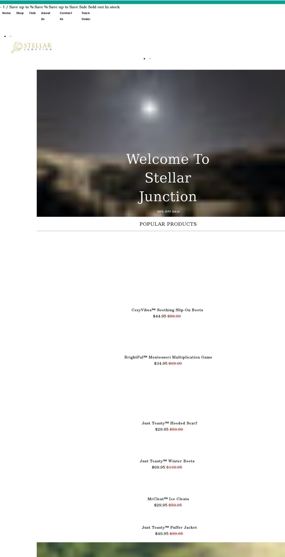 stellarjunction.com shopify website screenshot