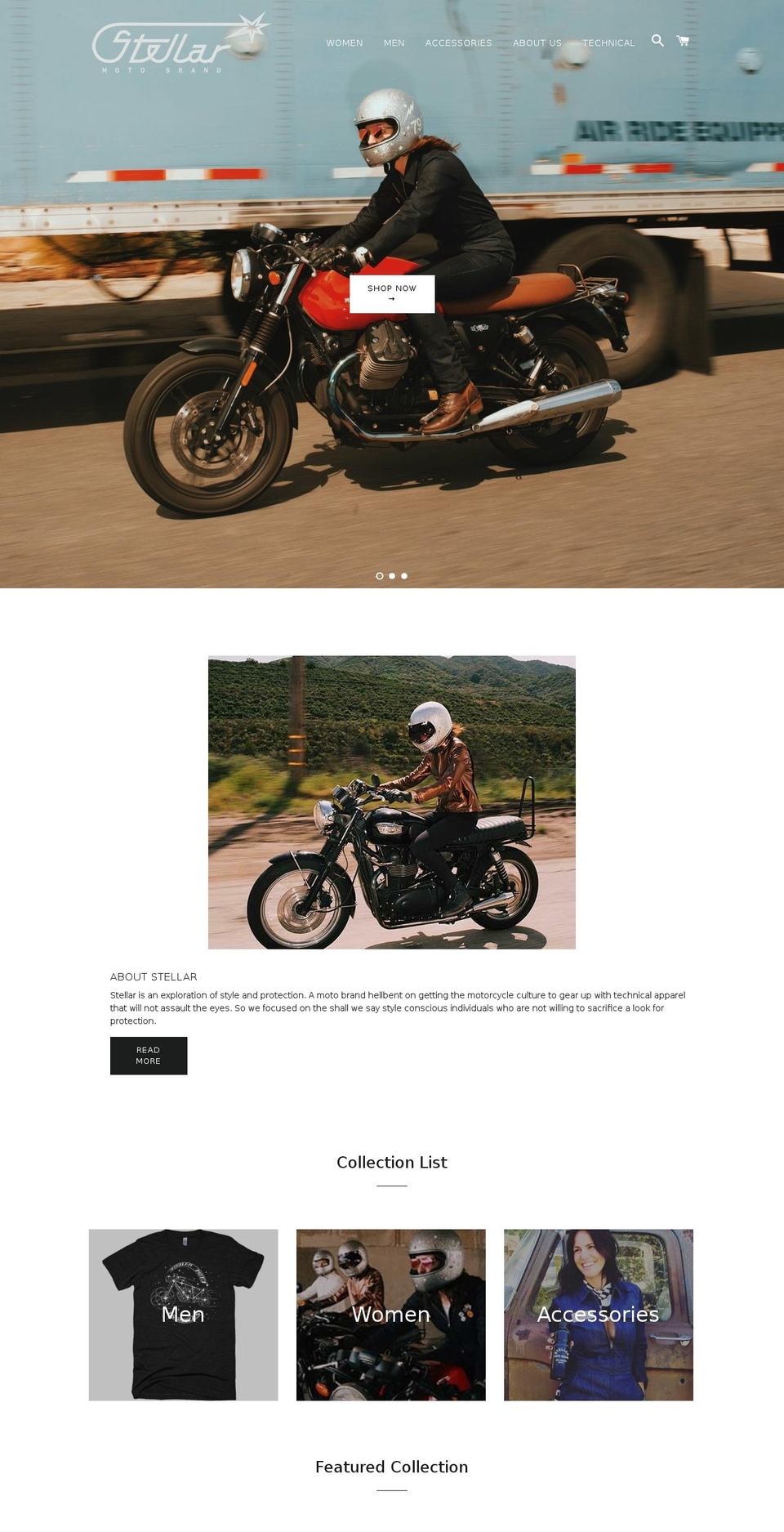 stellarmotorcycleshop.com shopify website screenshot