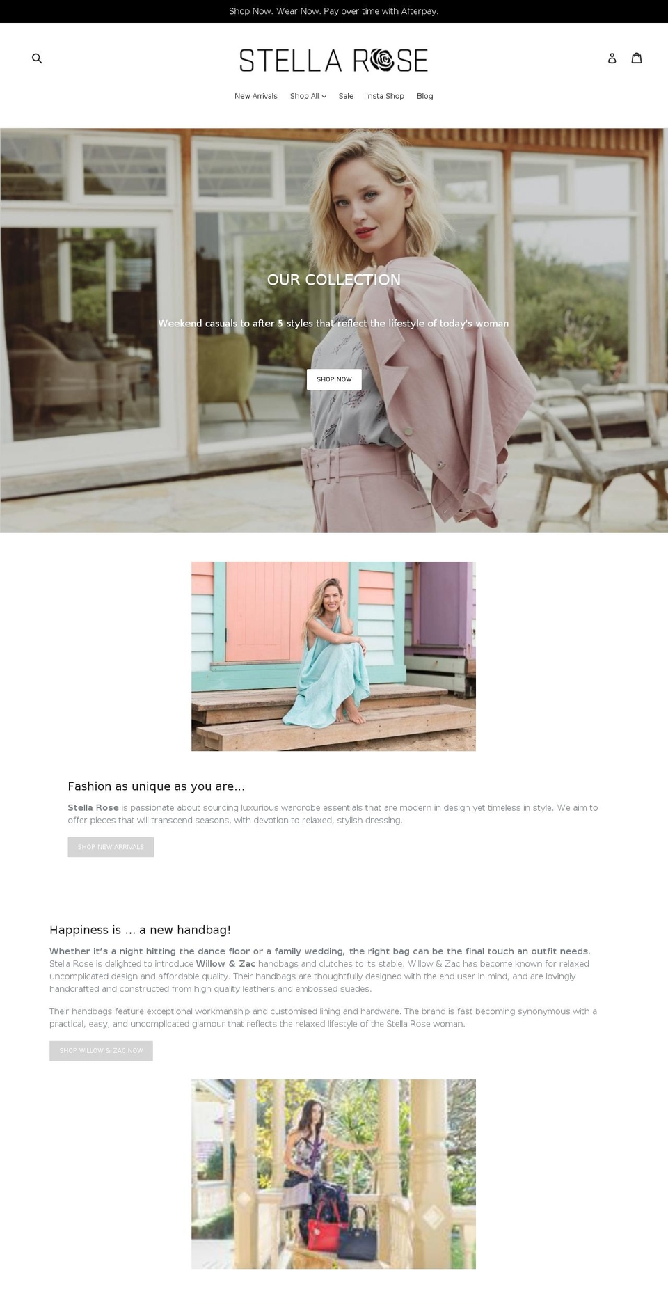 stellarosefashions.com.au shopify website screenshot