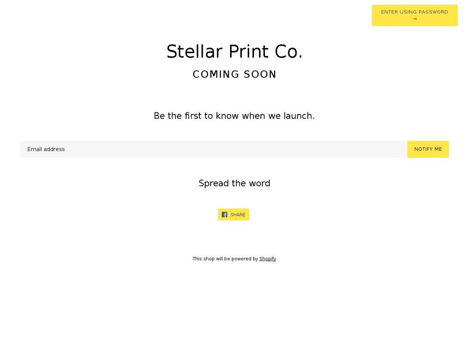 New Website Shopify theme site example stellarprintco.com