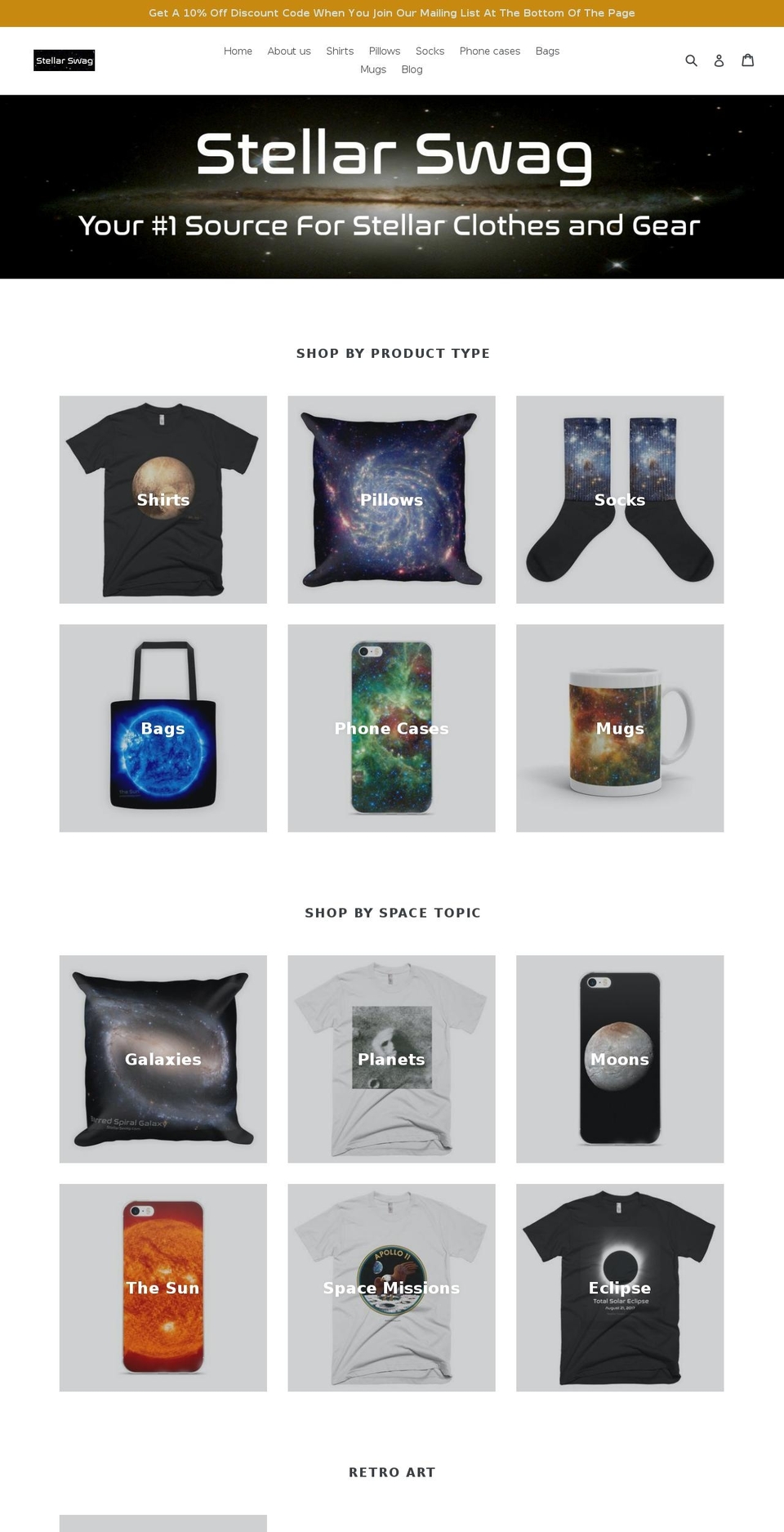 stellarswag.com shopify website screenshot