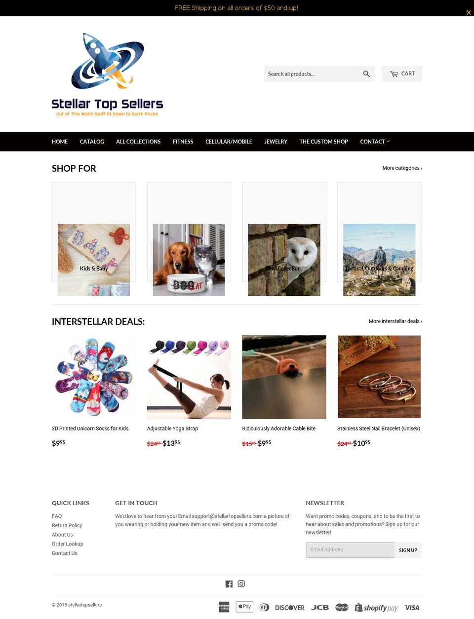 stellartopsellers.com — Shopify storefront screenshot