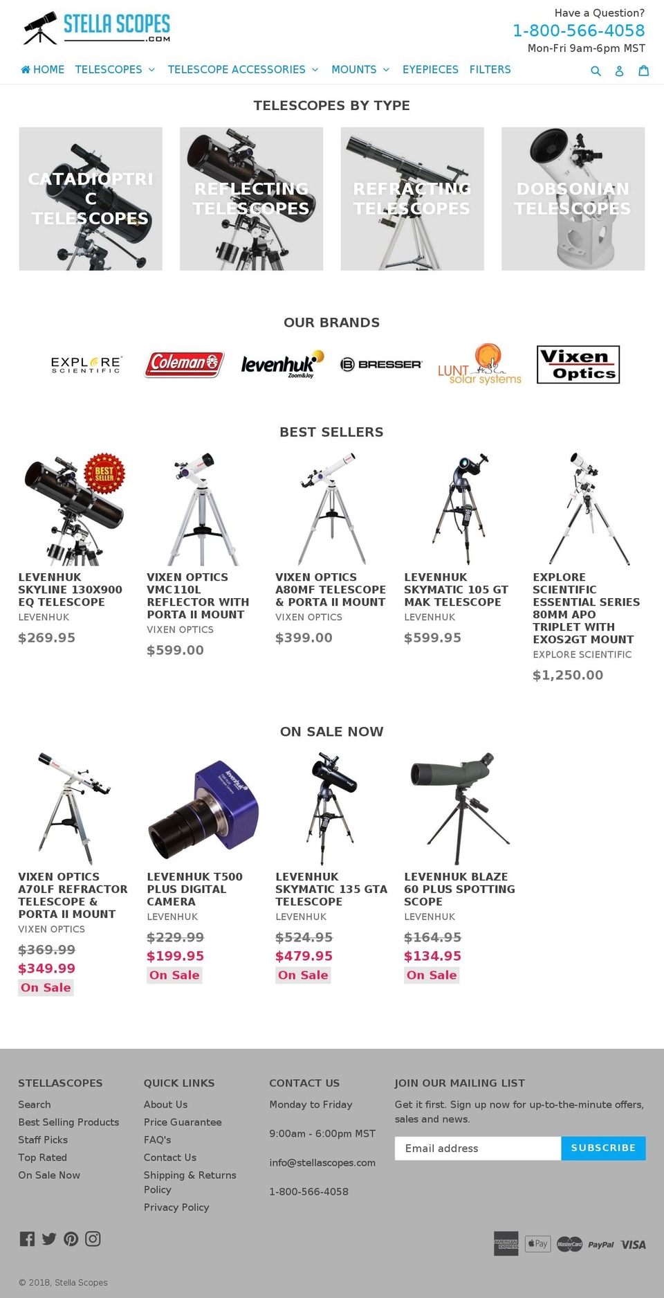 dsl-theme-6-1 Shopify theme site example stellascopes.com