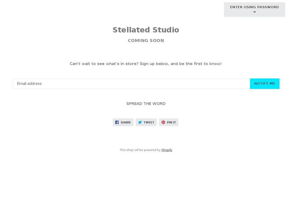 Sterling Shopify theme site example stellatedstudio.com