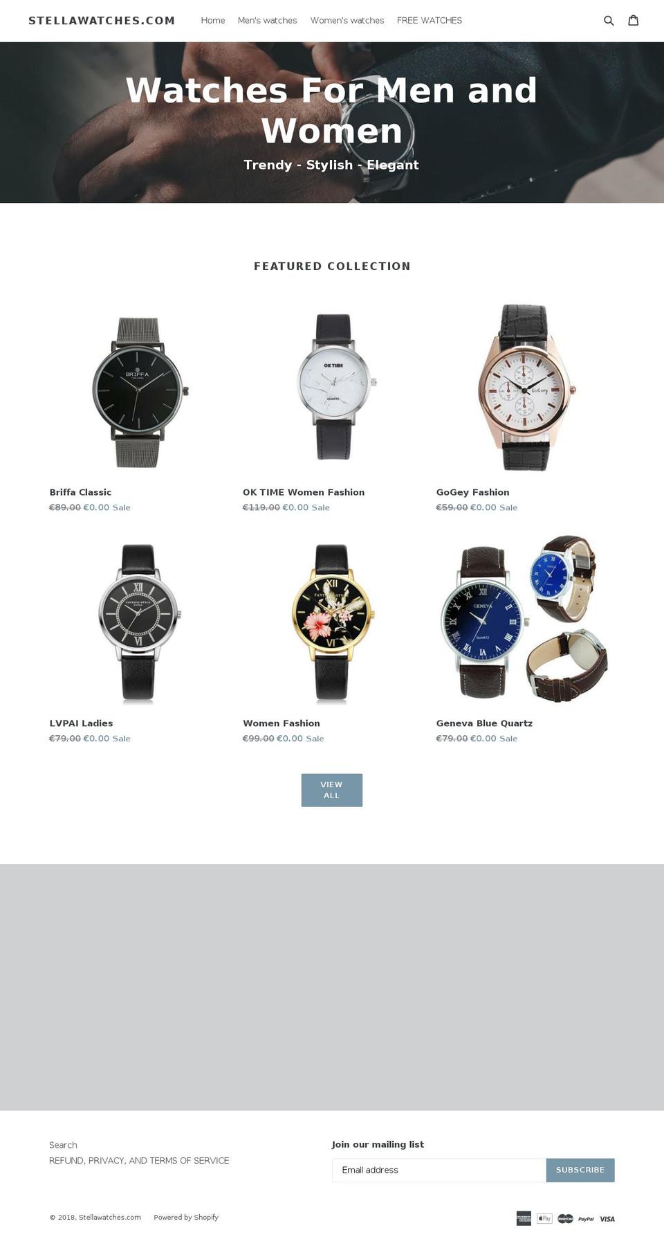 stellawatches.com — Shopify storefront screenshot
