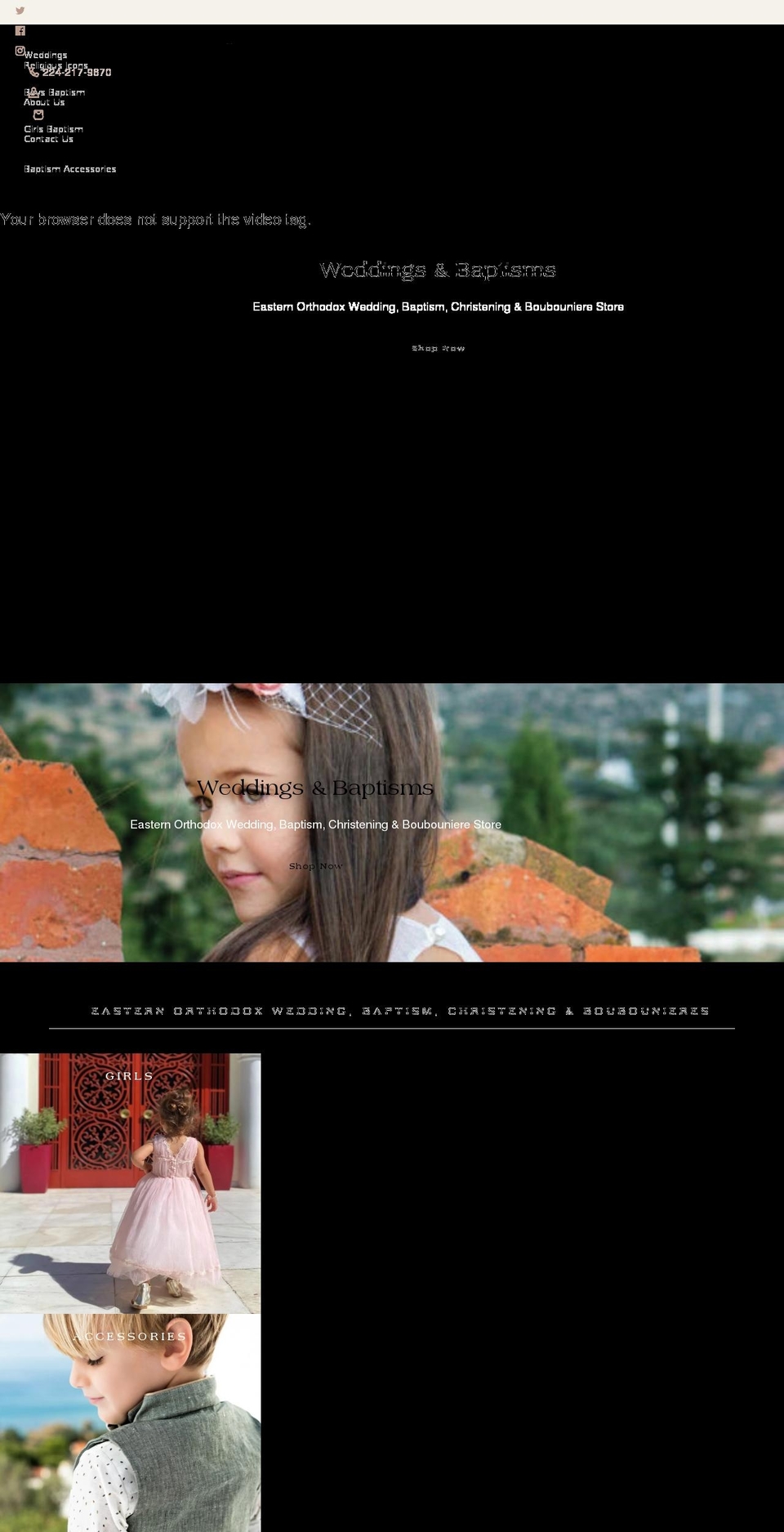 stellaweddingsbaptisms.com shopify website screenshot