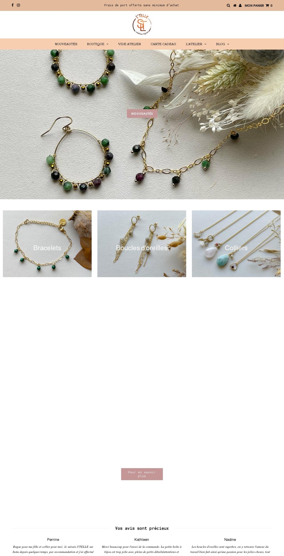 stellecreationbijoux.com shopify website screenshot