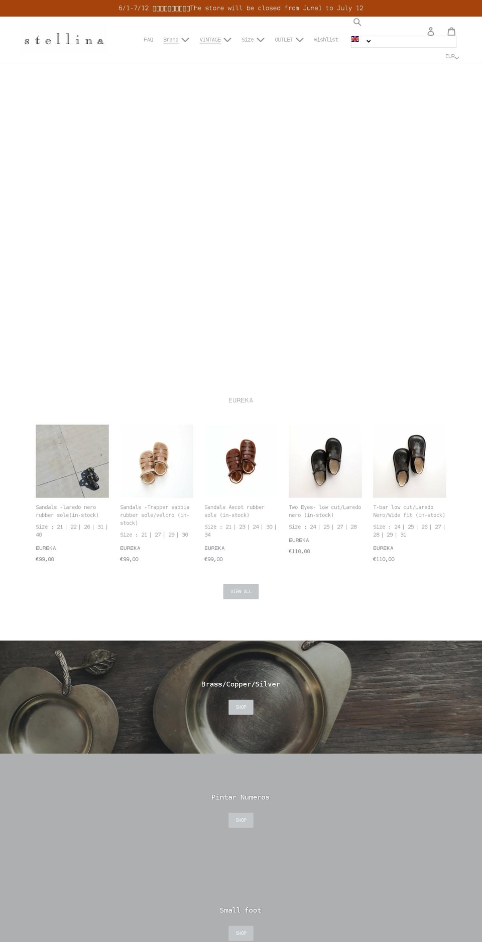 stellina.shop shopify website screenshot