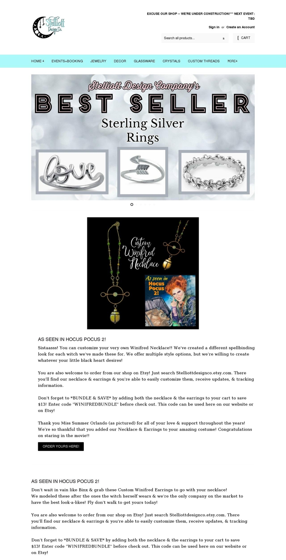 stelliottdesignco.com shopify website screenshot
