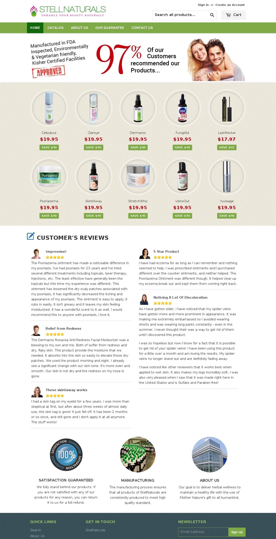 stellnaturals.com shopify website screenshot