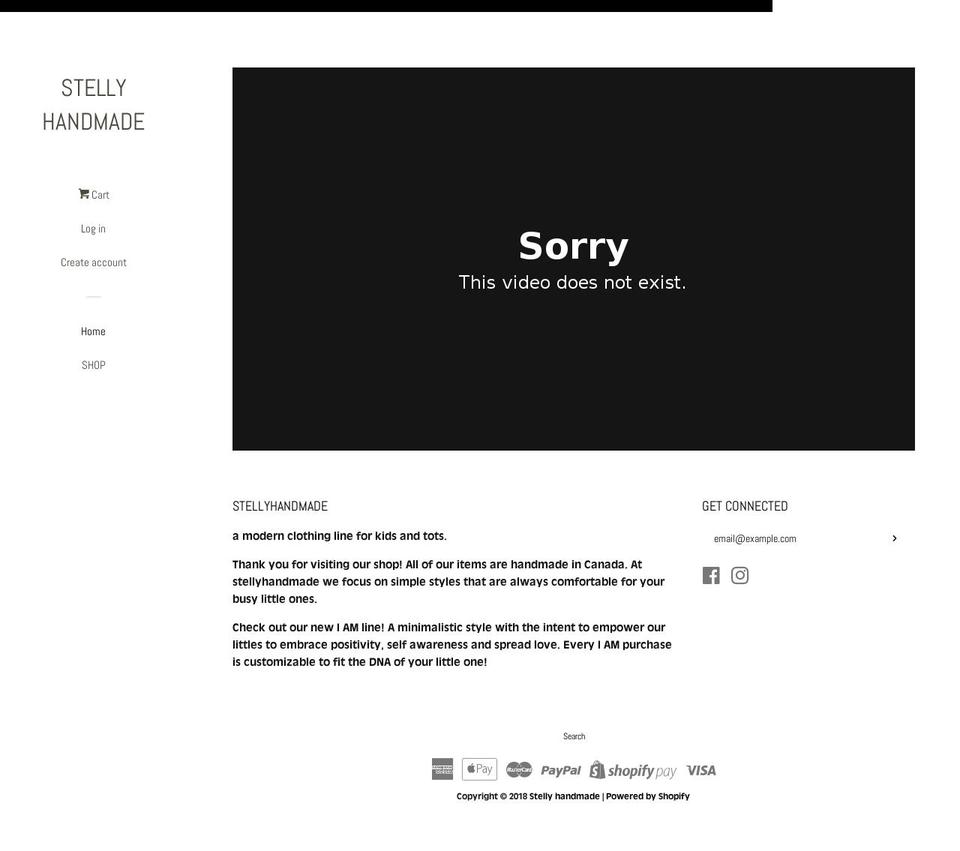 stellyhandmade.ca shopify website screenshot