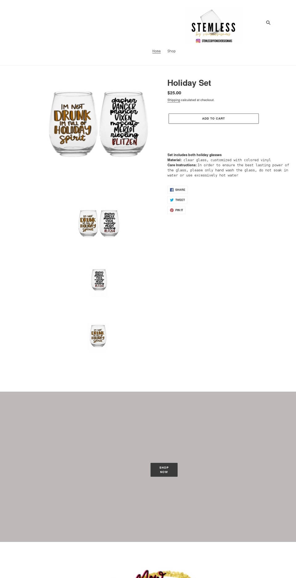 stemlessbyv3nusversusmars.com shopify website screenshot