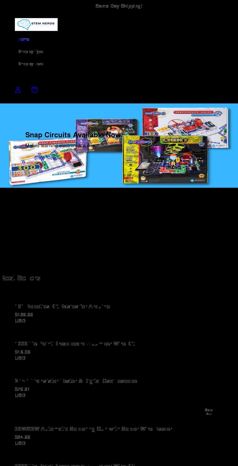 stemnerds.com shopify website screenshot