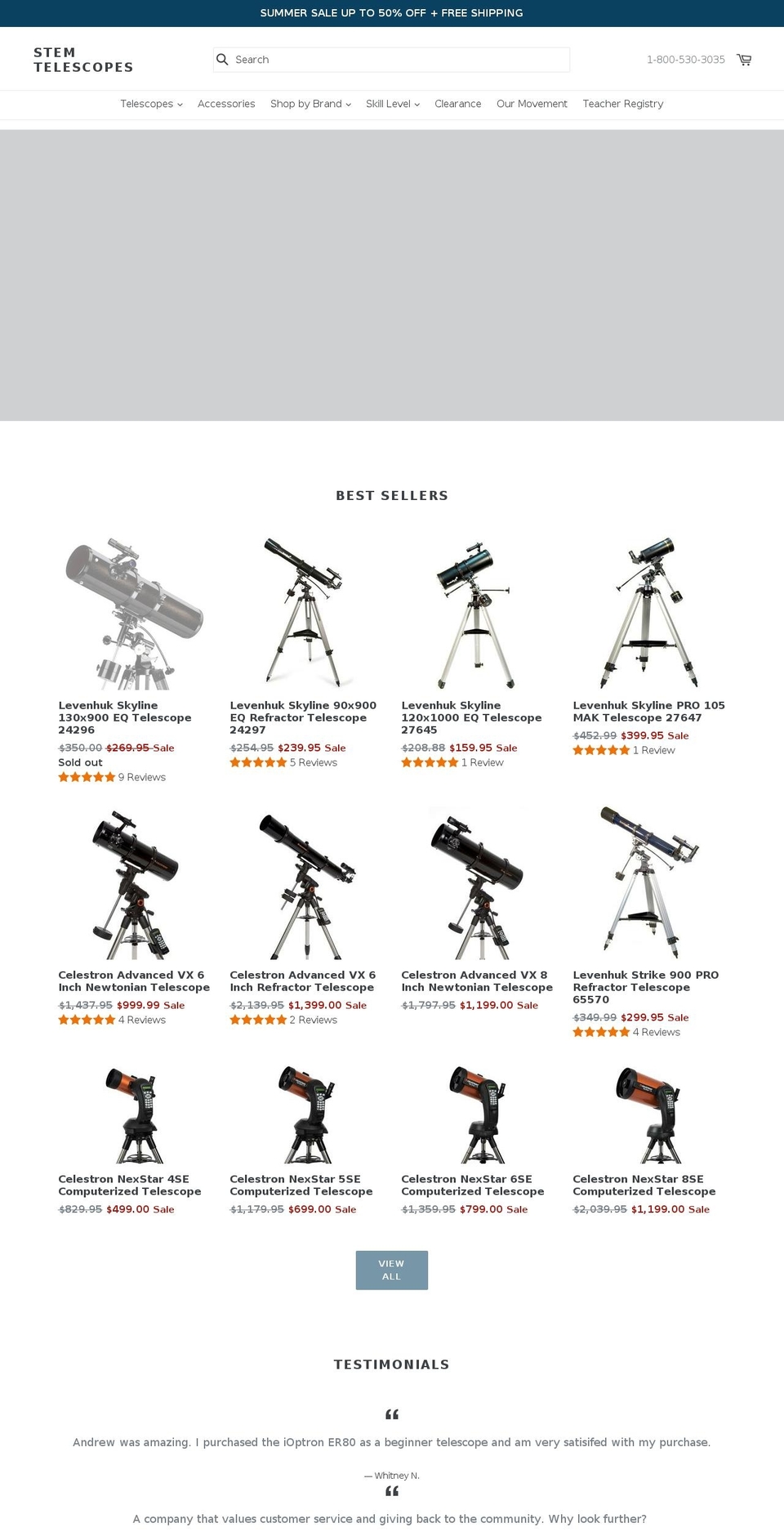 stemtelescopes.com — Shopify storefront screenshot