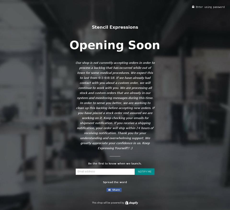 stencilexpressions.com shopify website screenshot