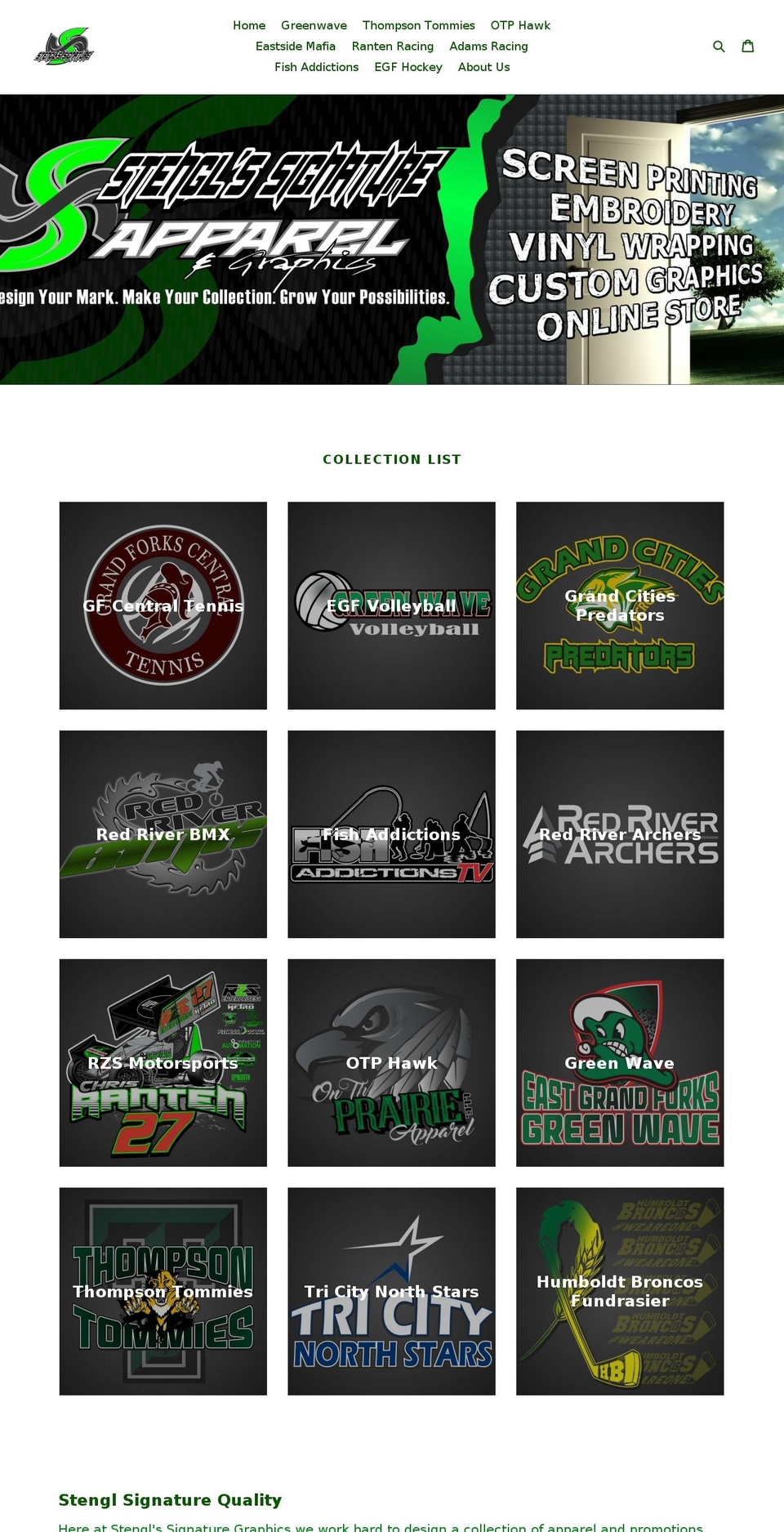 stenglgraphics.com shopify website screenshot