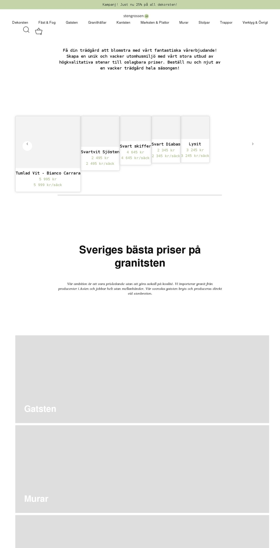 stengrossen.se shopify website screenshot