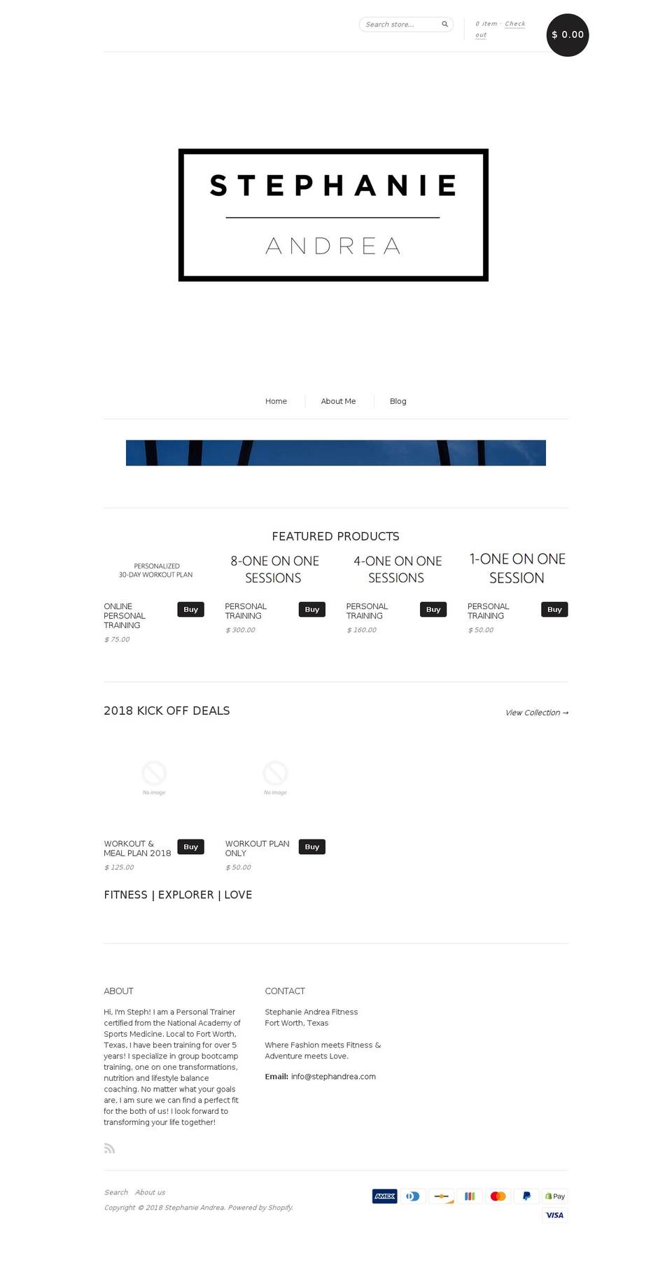 stephandrea.com — Shopify storefront screenshot