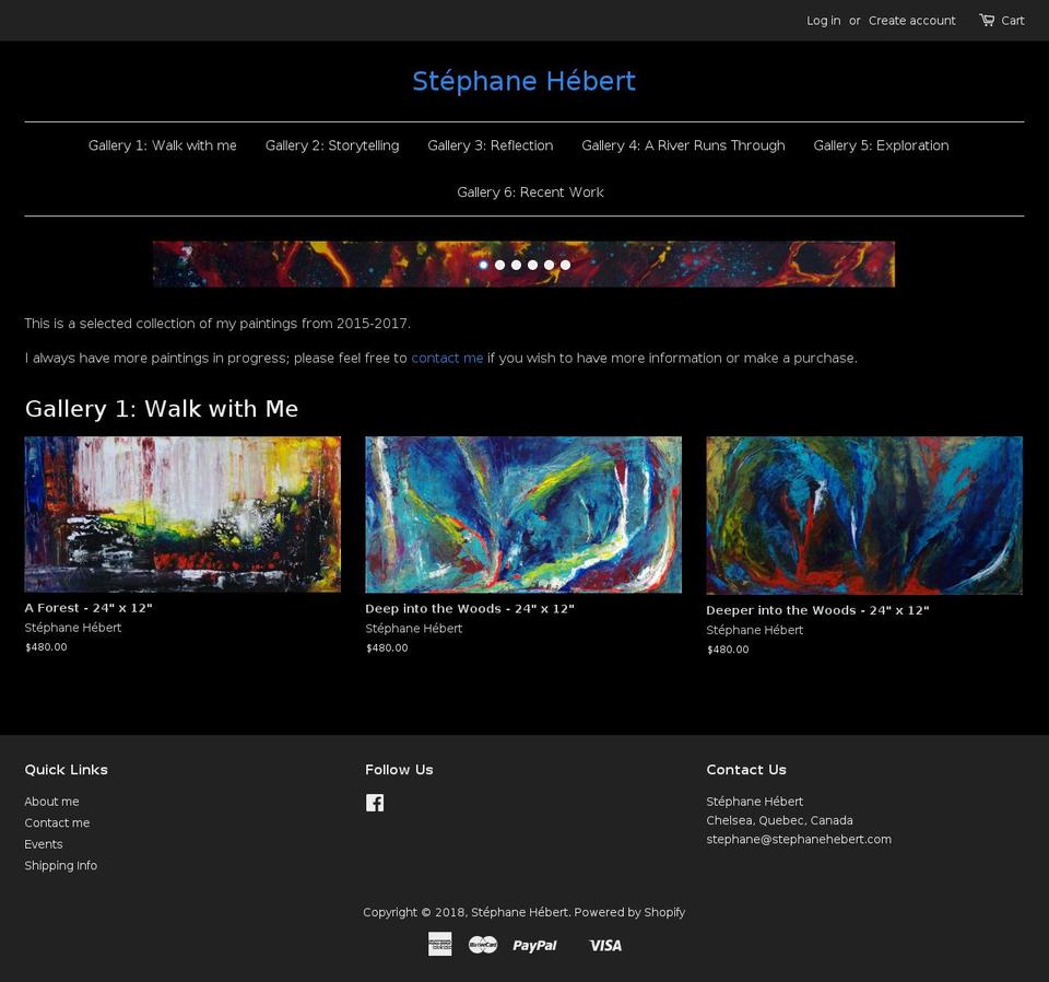 stephanehebert.com shopify website screenshot