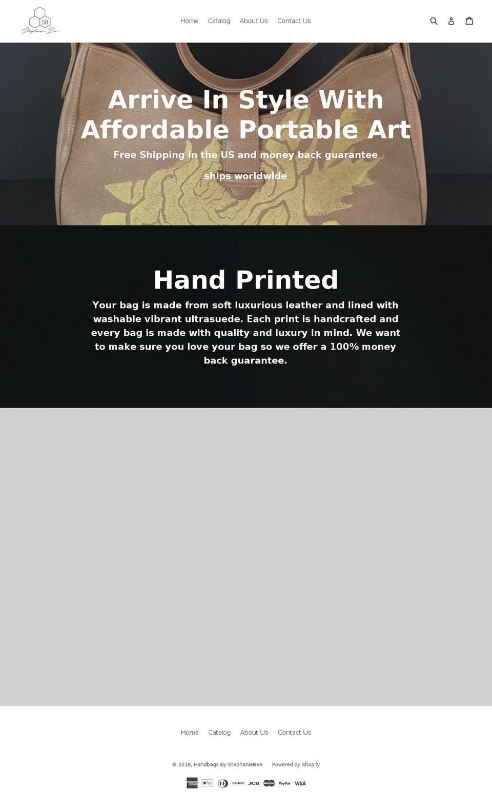 stephaniebeebag.com — Shopify storefront screenshot