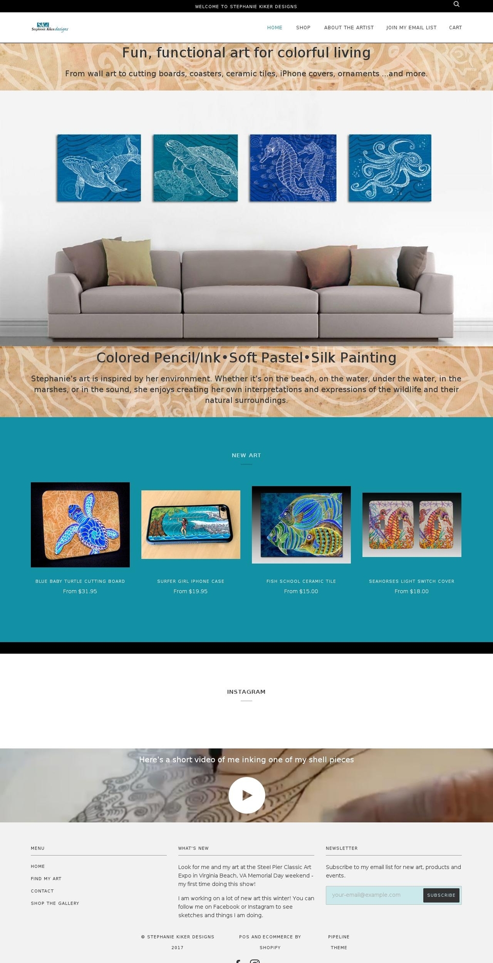 stephaniekiker.com shopify website screenshot