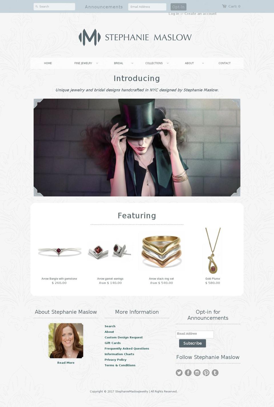 stephaniemaslowjewelry.com shopify website screenshot