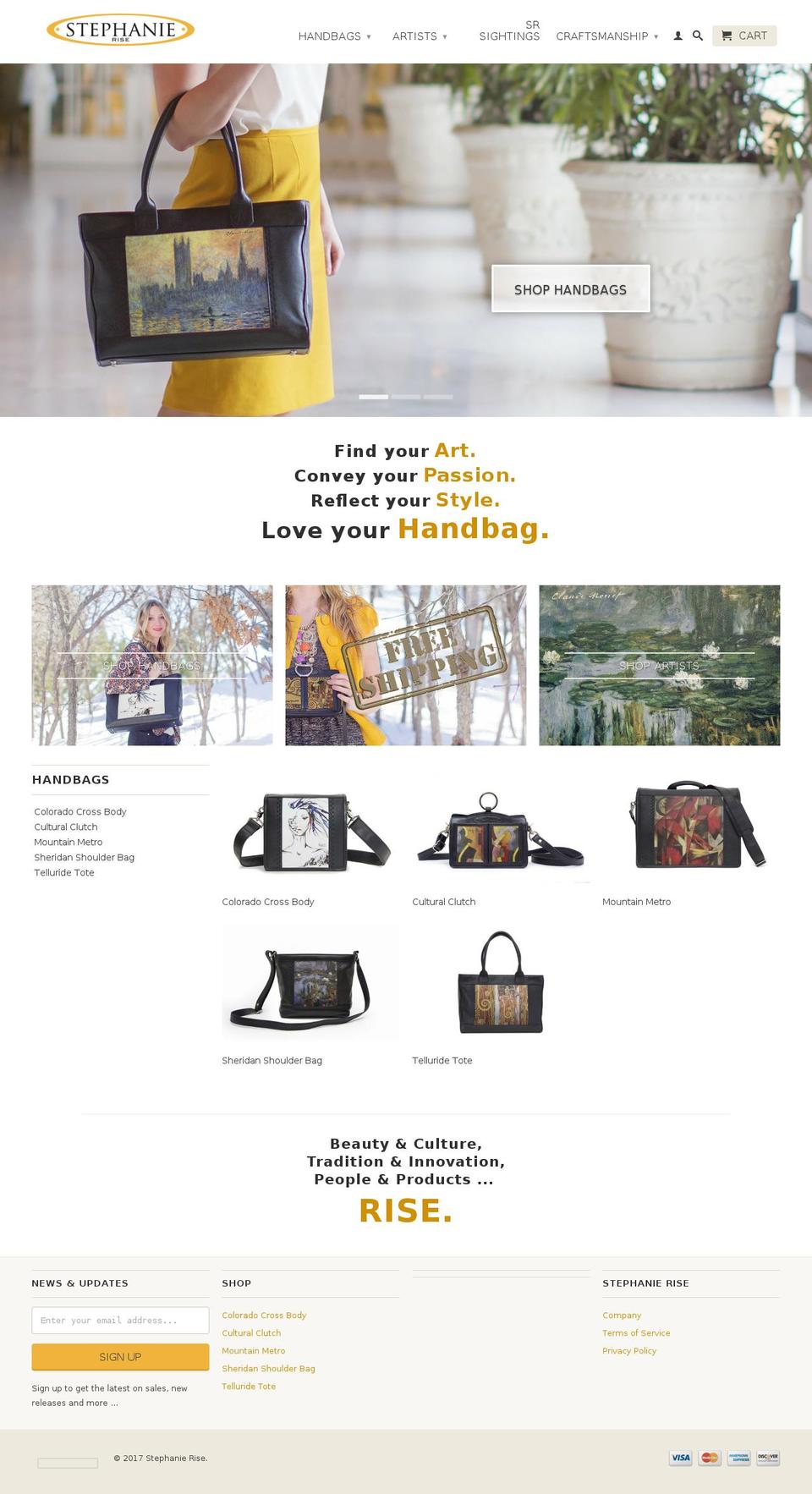stephanierise.com shopify website screenshot