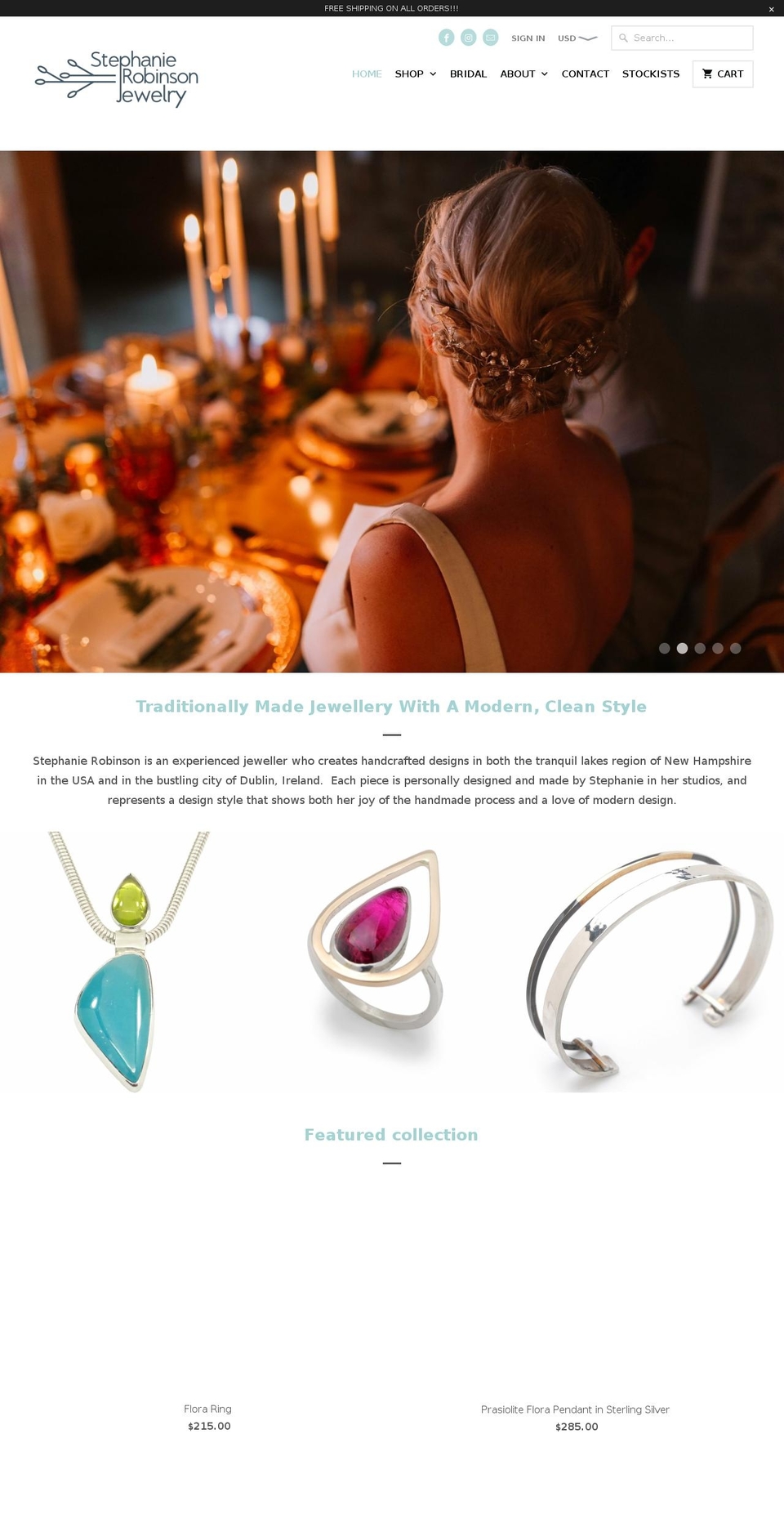 stephanierobinsonjewelry.com shopify website screenshot