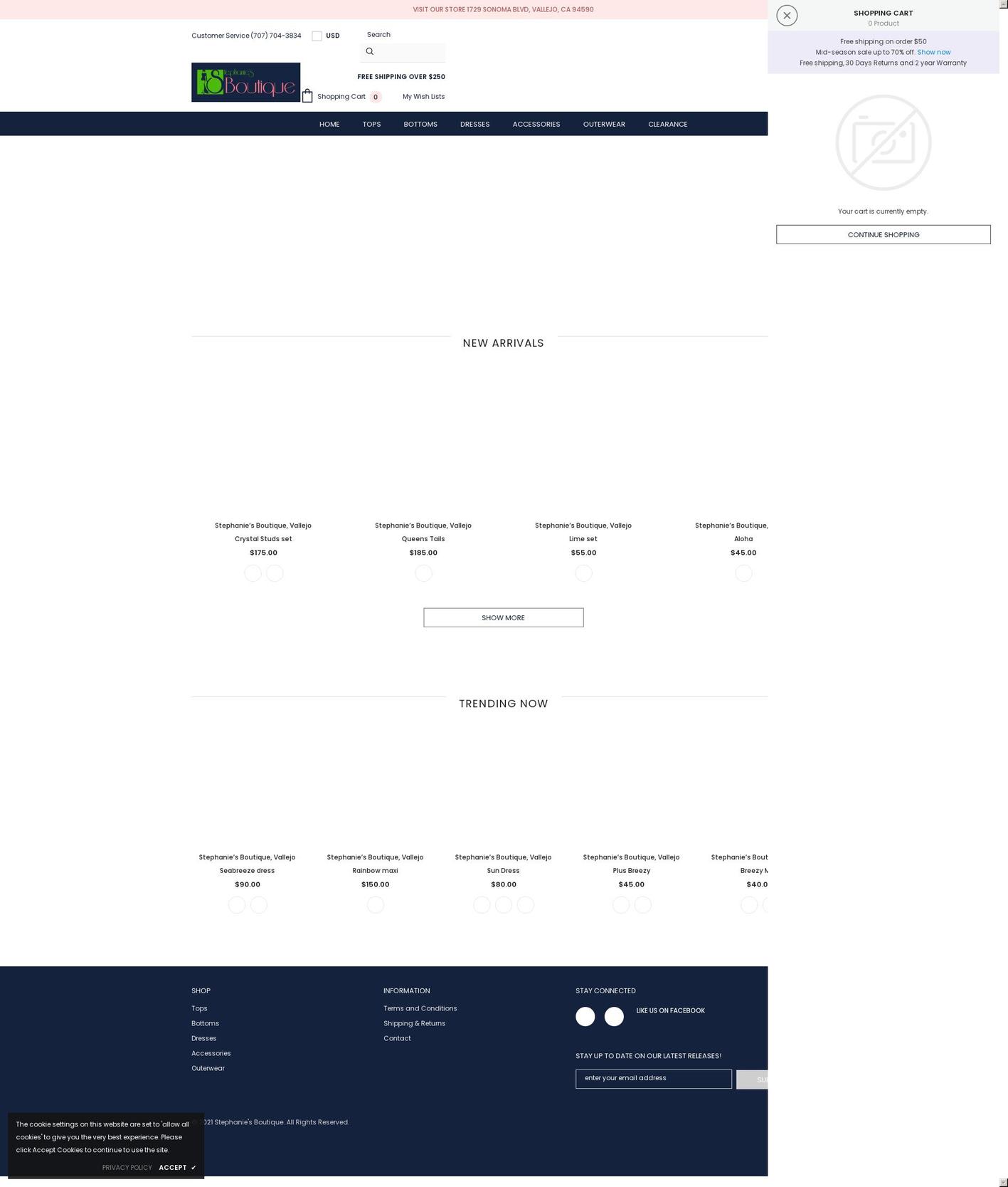 stephaniesboutiquevallejo.com shopify website screenshot