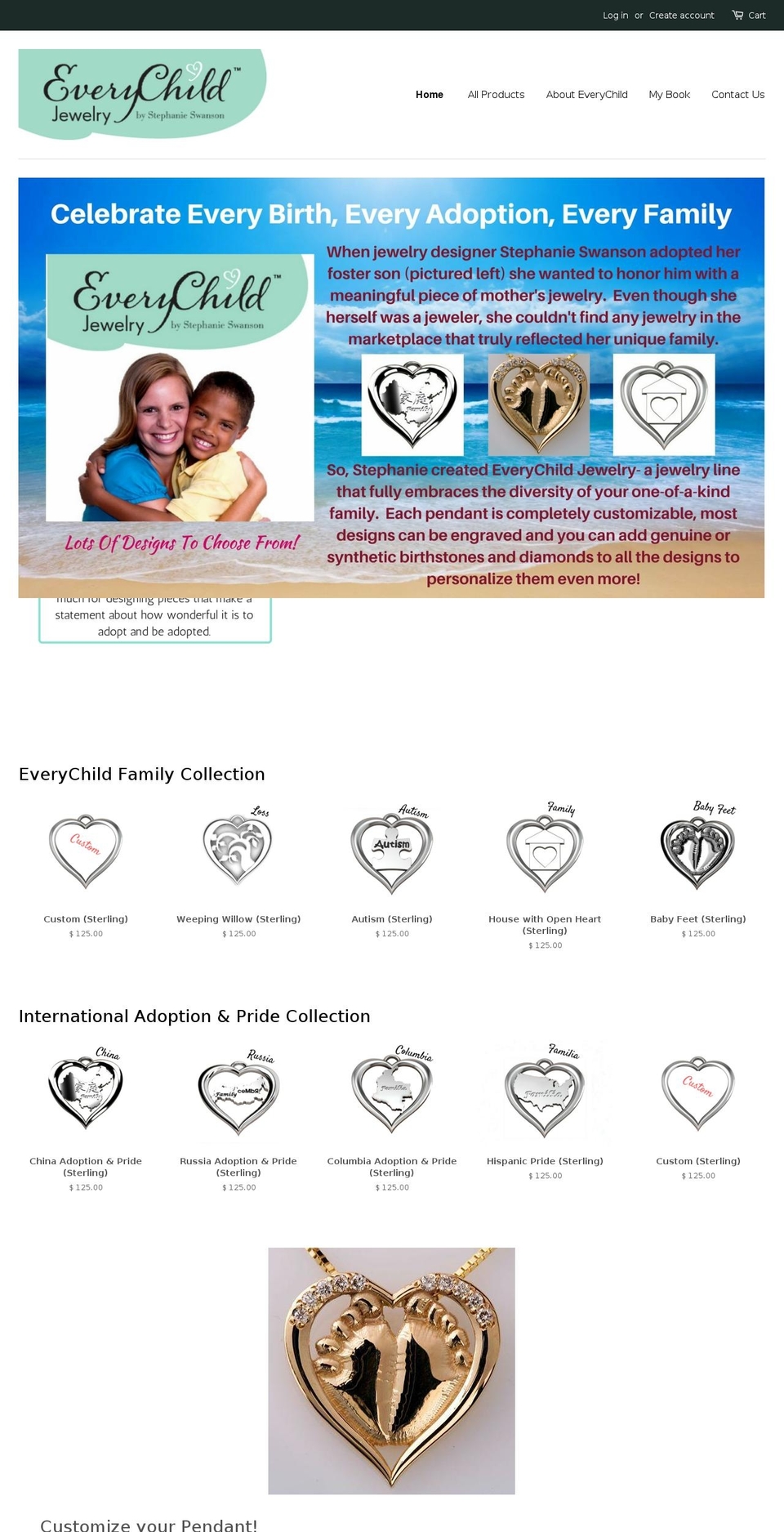 stephanieswansonjewelry-everychild.com — Shopify storefront screenshot