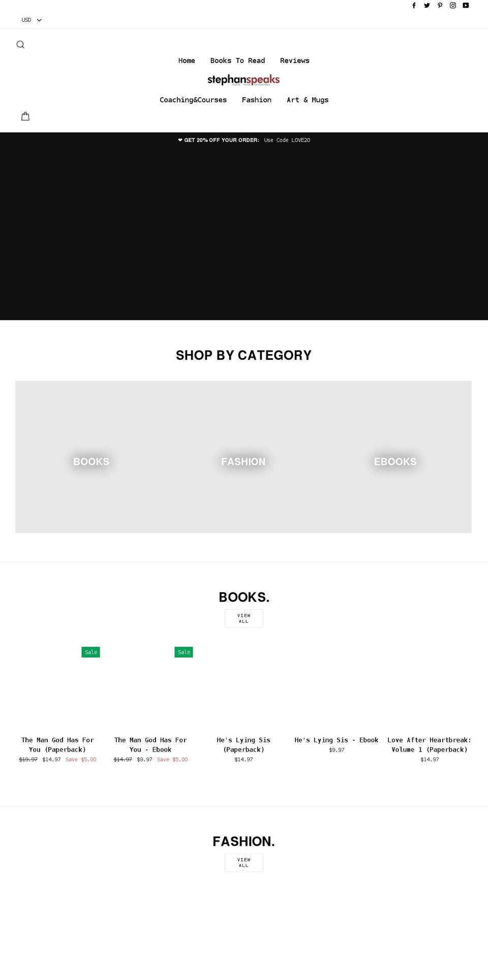 stephanspeaksshop.com shopify website screenshot