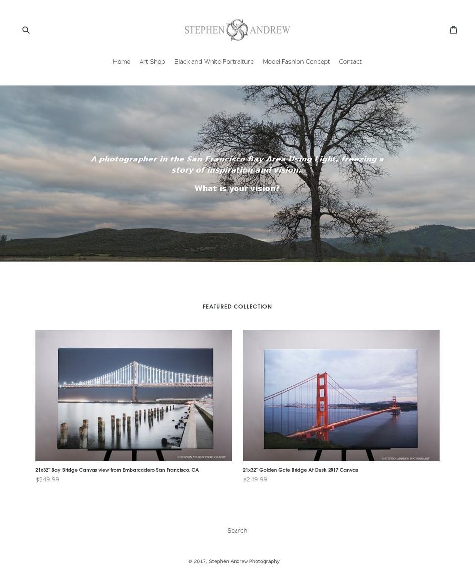 stephenandrewphotography.com shopify website screenshot