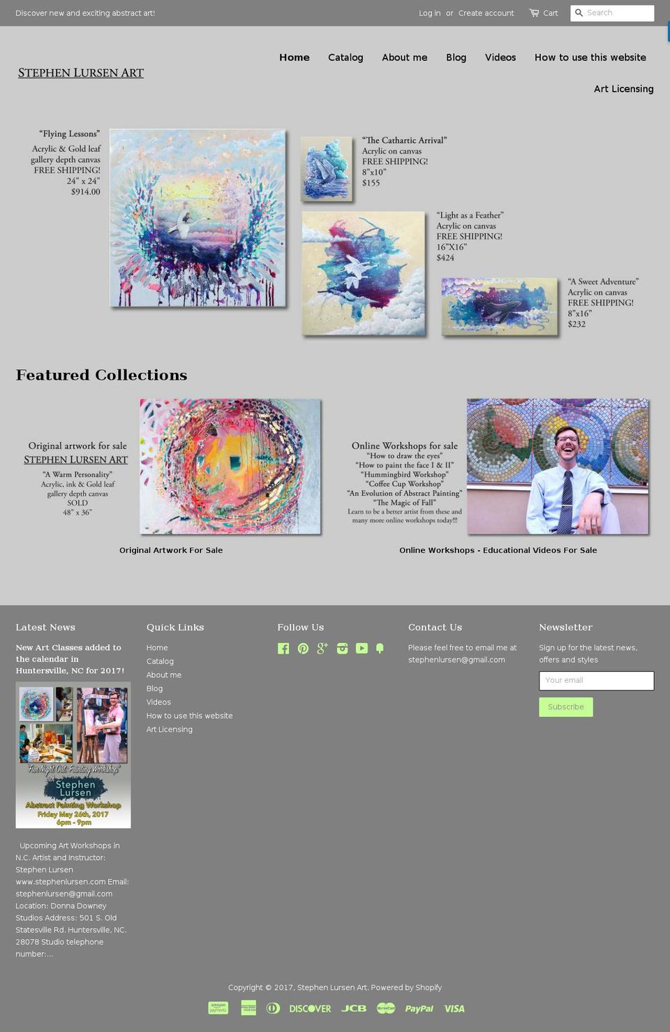 stephenlursen.com shopify website screenshot