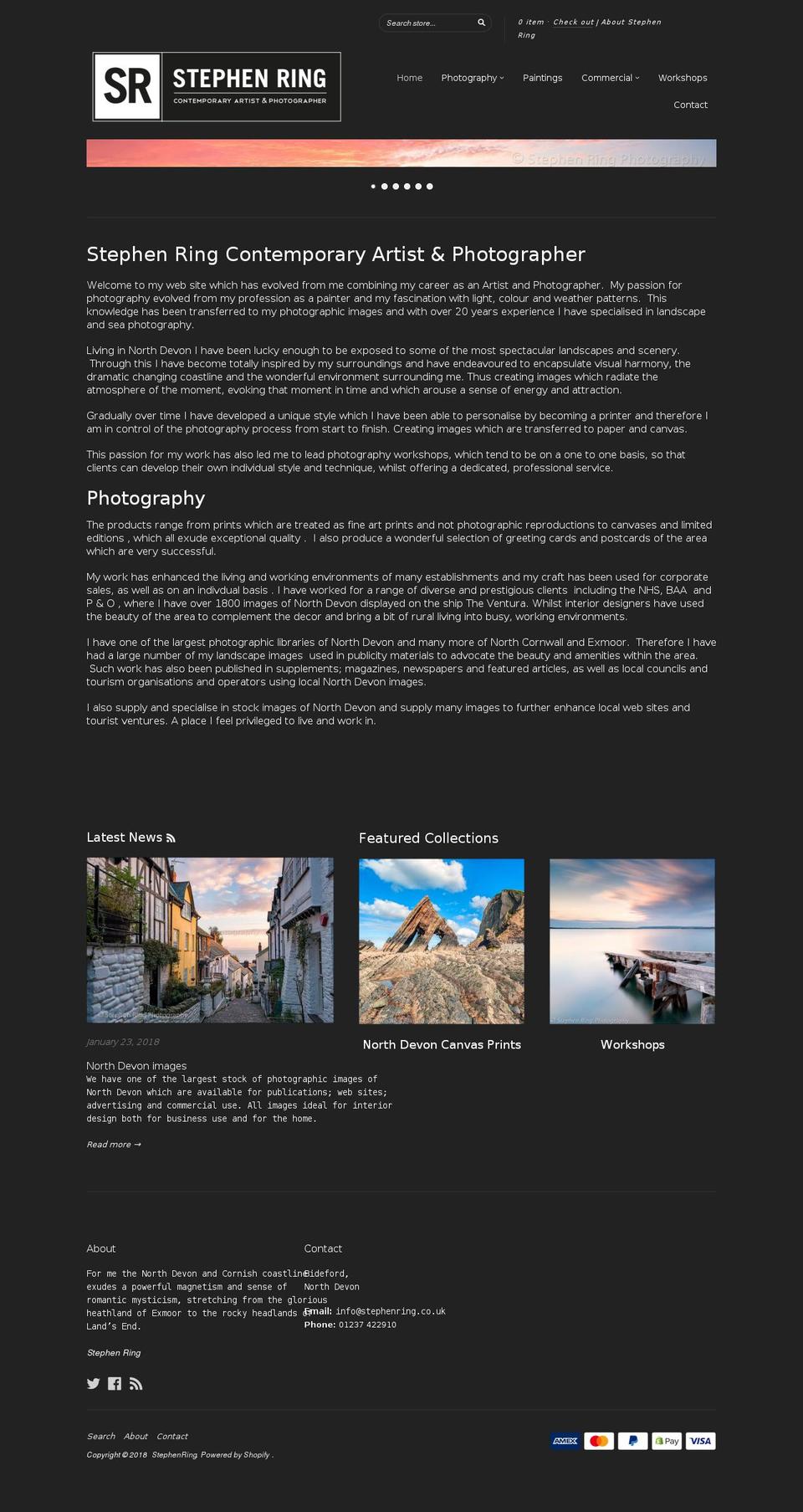 stephenring.com — Shopify storefront screenshot