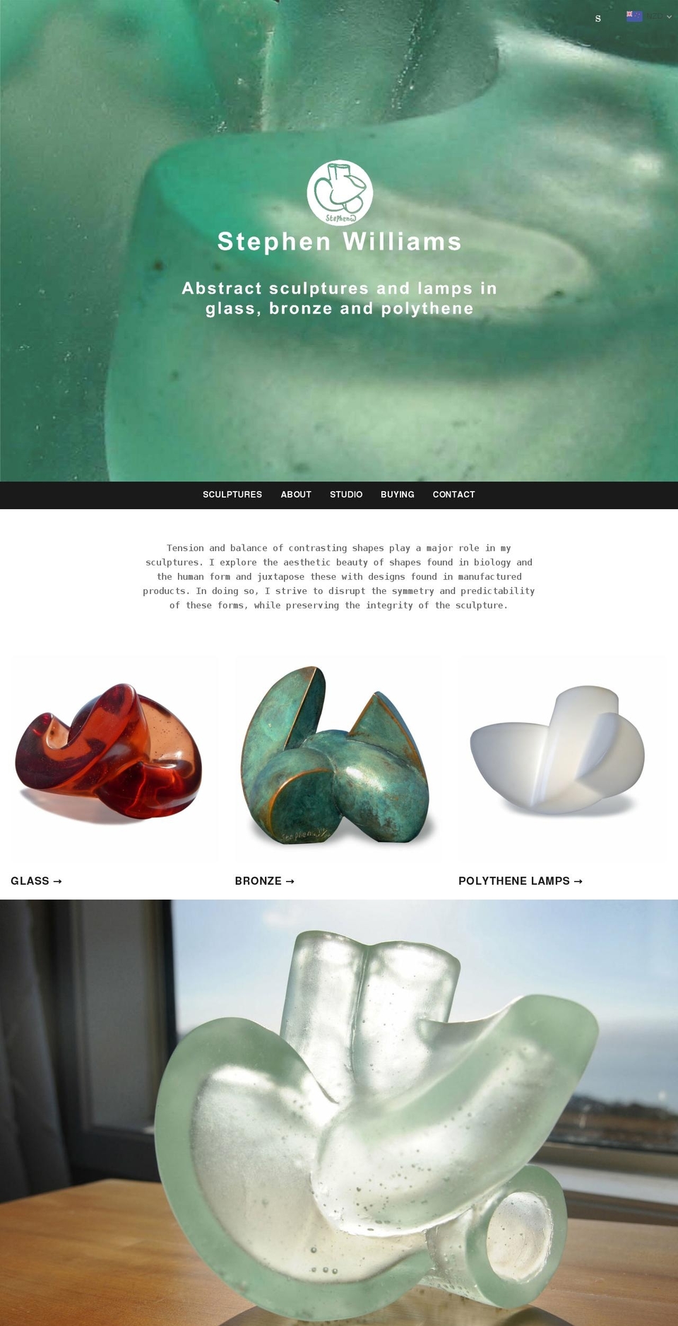 stephenwsculpture.com shopify website screenshot