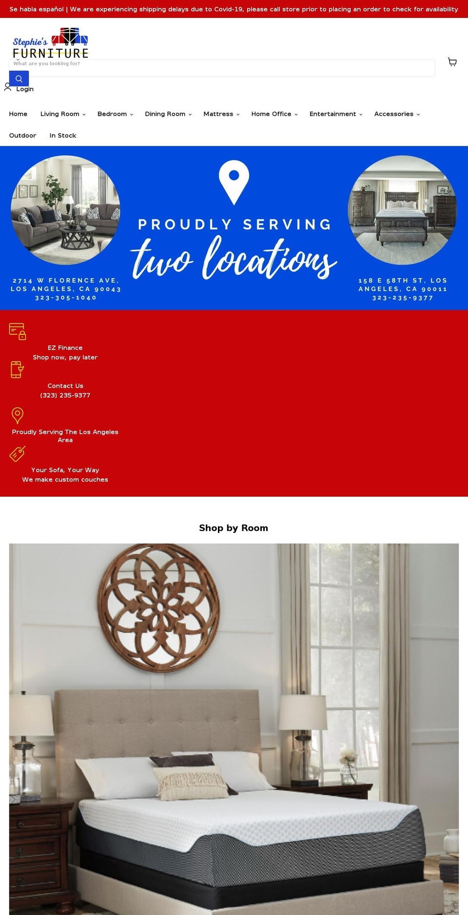 stephiesfurniture.com shopify website screenshot