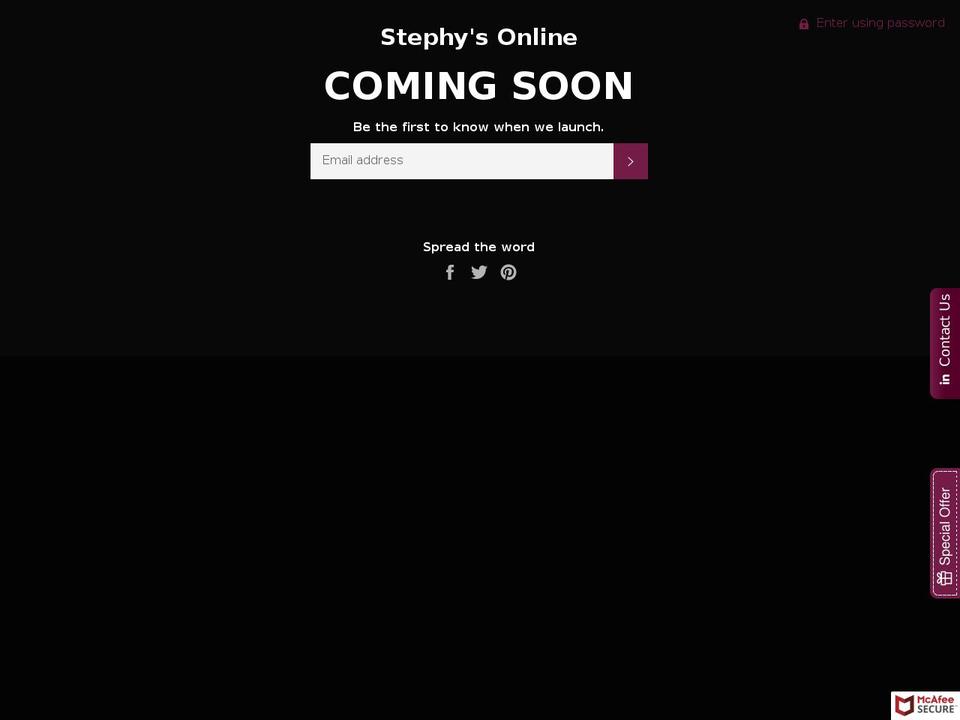 stephysonline.com — Shopify storefront screenshot
