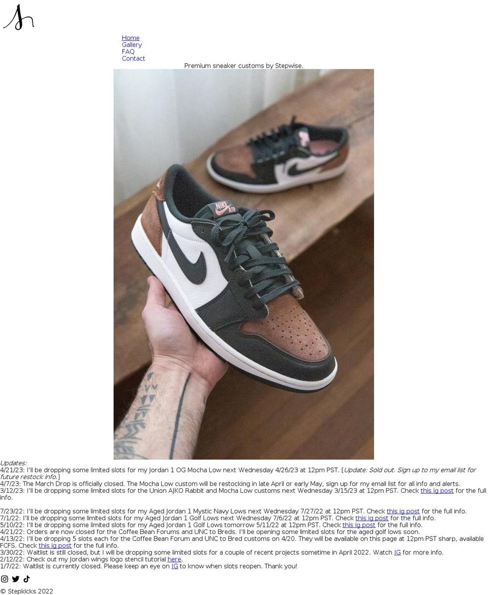 stepkicks.com — Shopify storefront screenshot