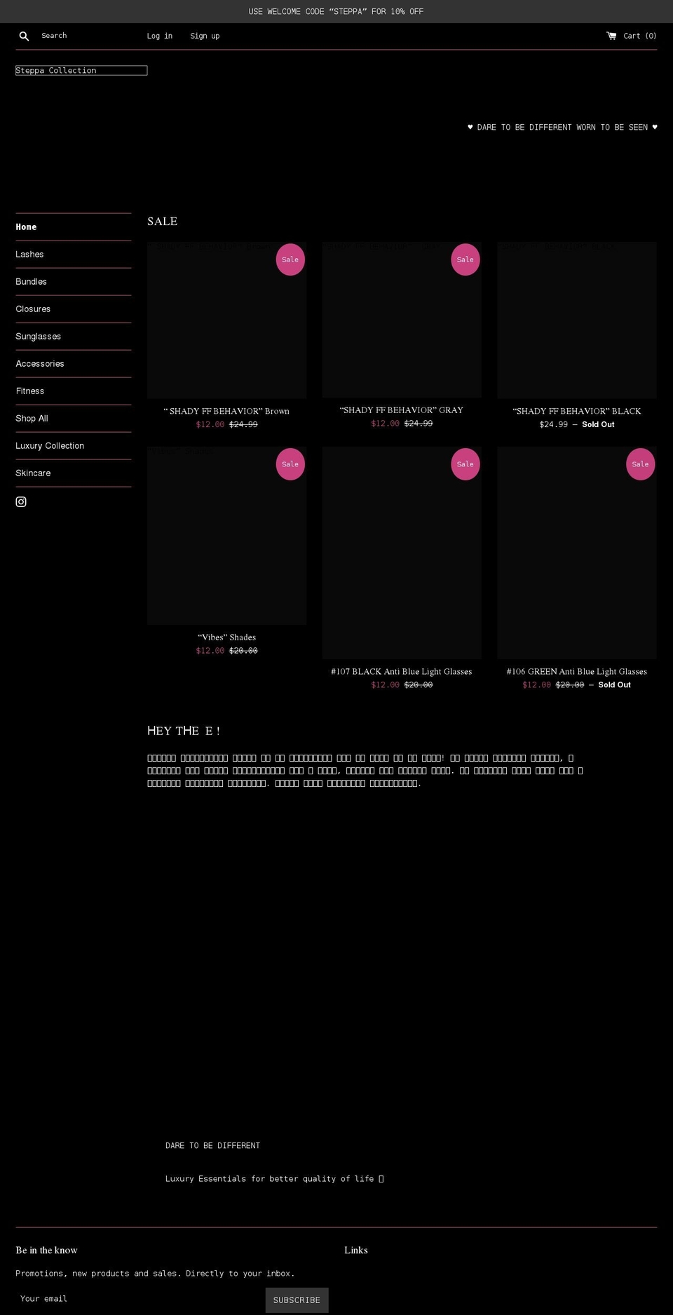 steppacollection.com shopify website screenshot