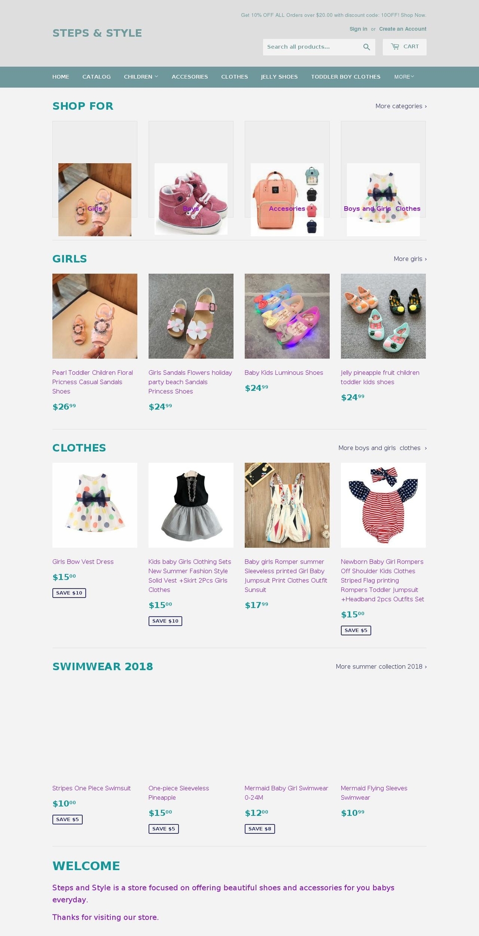 stepsandstyle.com — Shopify storefront screenshot