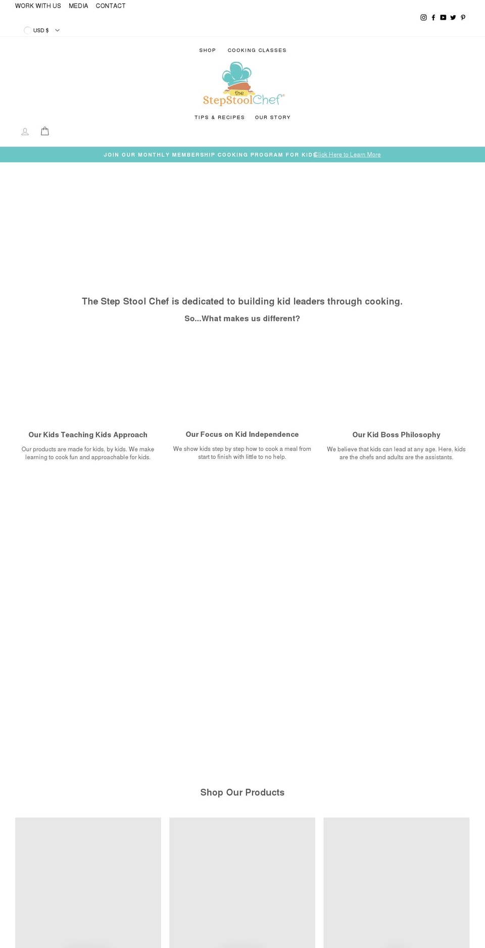 stepstoolchef.com shopify website screenshot