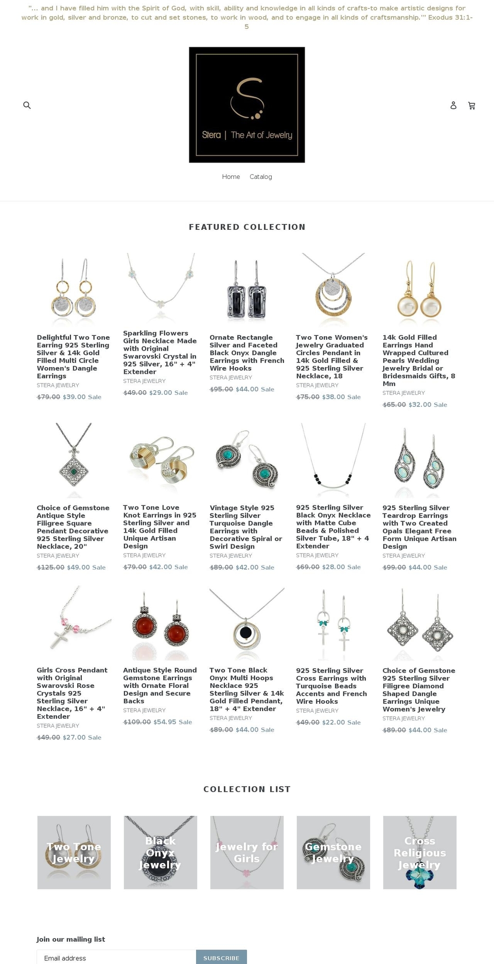 sterajewelry.com — Shopify storefront screenshot