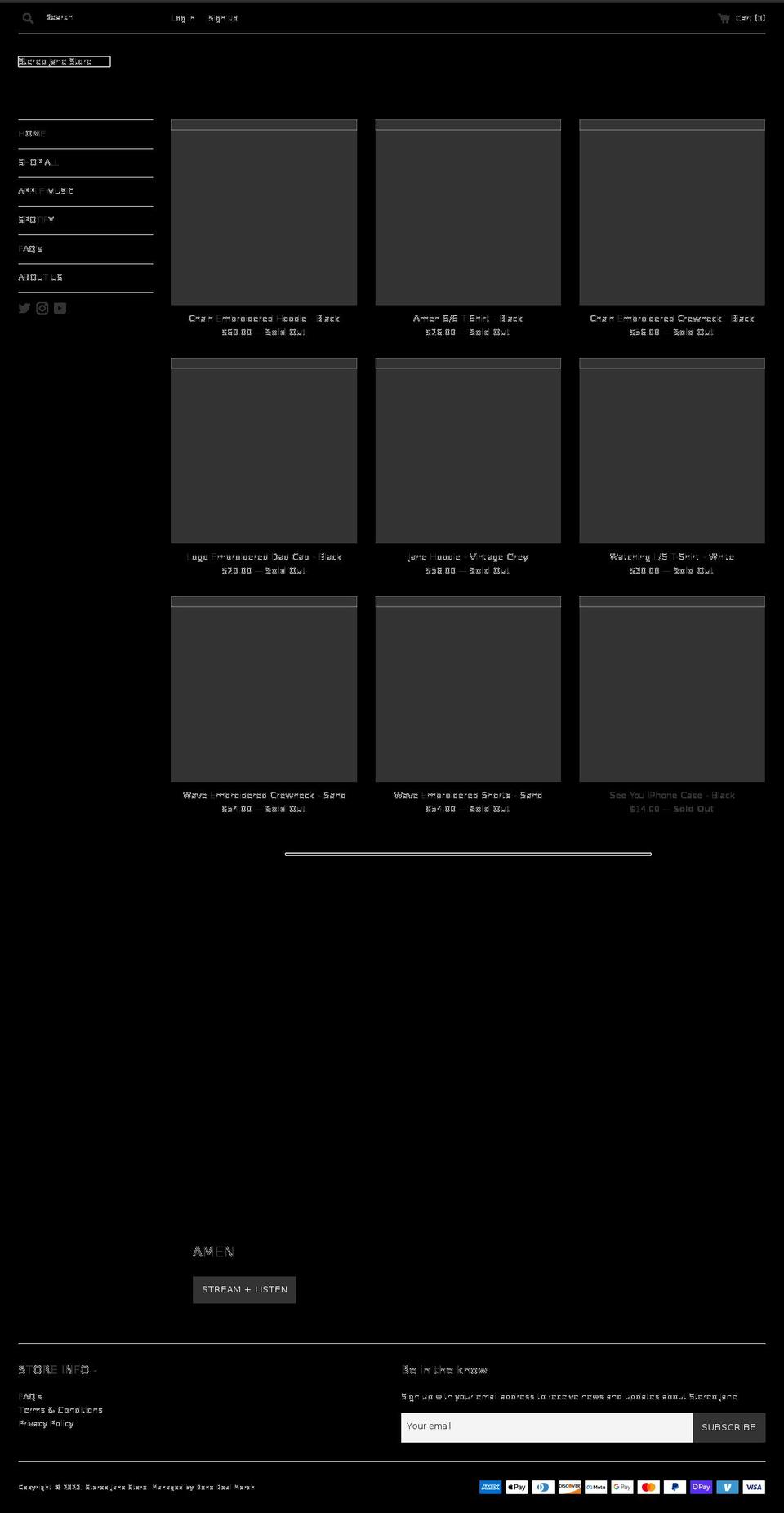 stereojanemerch.com shopify website screenshot