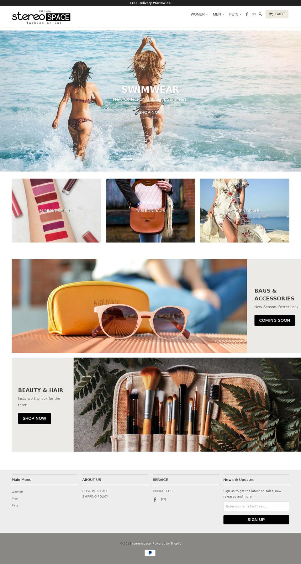 stereospaceshop.com — Shopify storefront screenshot