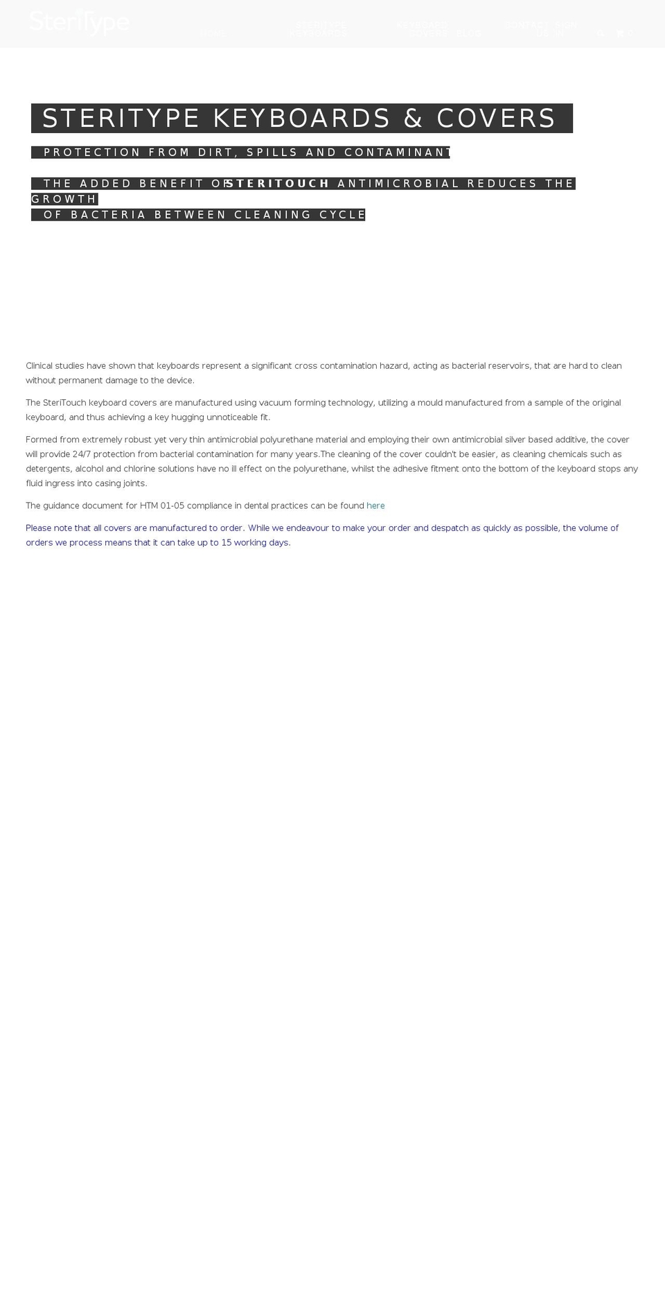 steritype.com — Shopify storefront screenshot