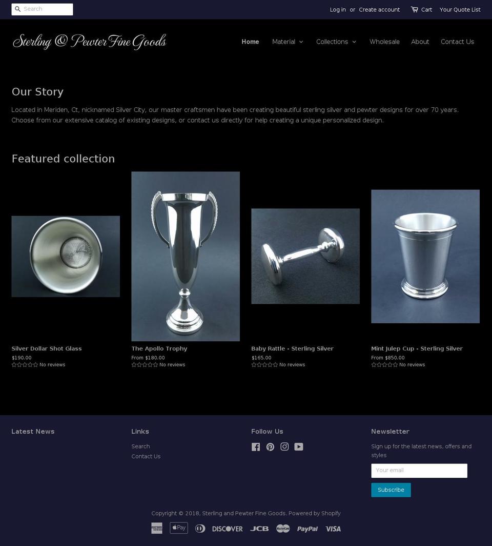 sterlingandpewter.com — Shopify storefront screenshot