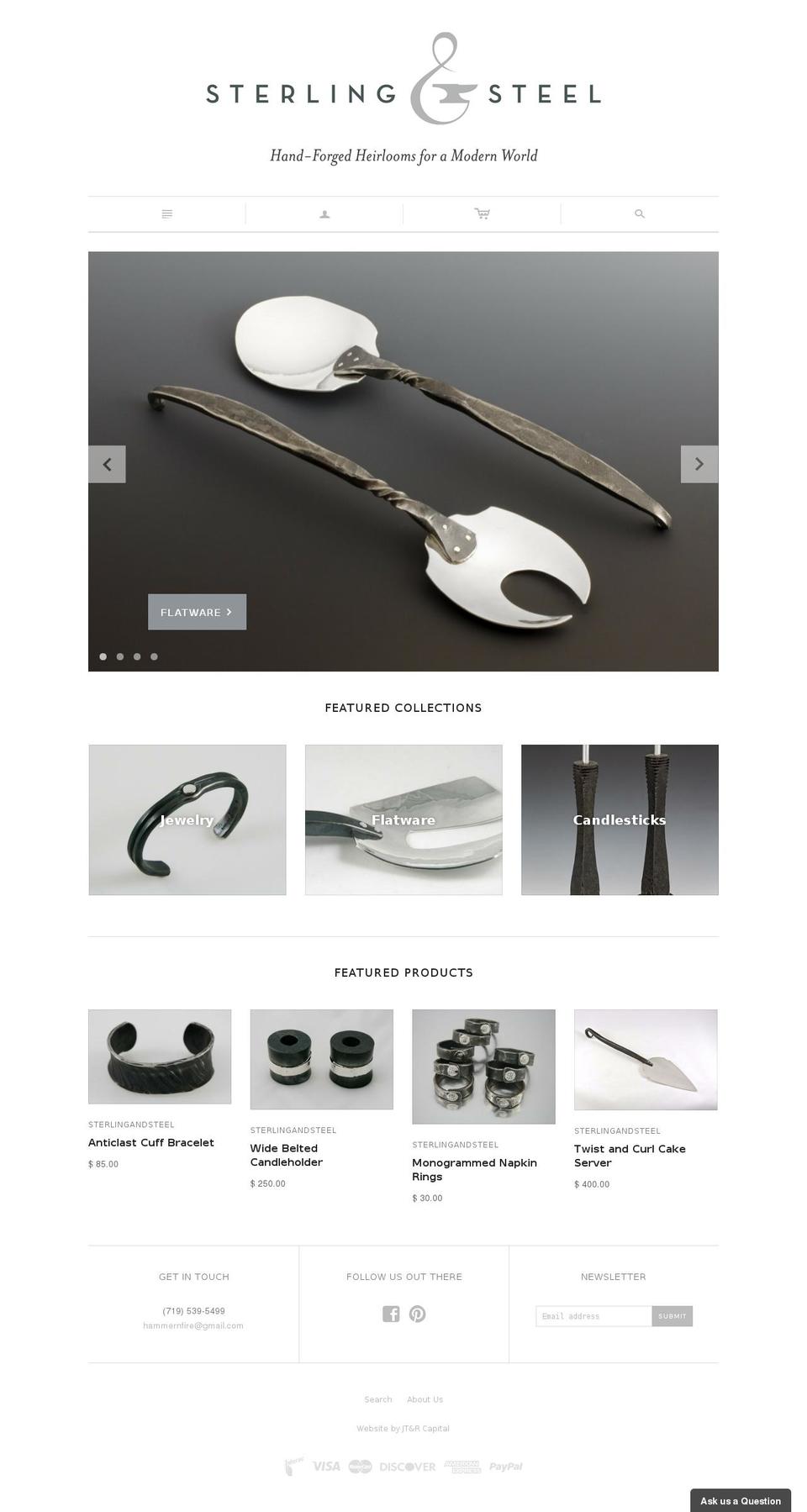 sterlingandsteel.com shopify website screenshot