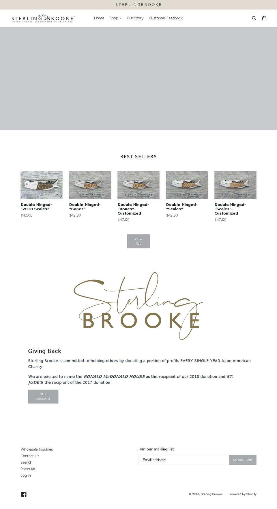 sterlingbrooke.com shopify website screenshot